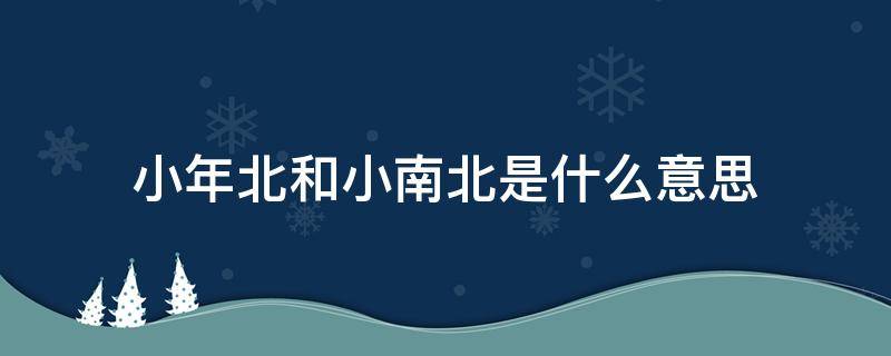 小年北和小南北是什么意思 小年北和小年南分别是什么意思