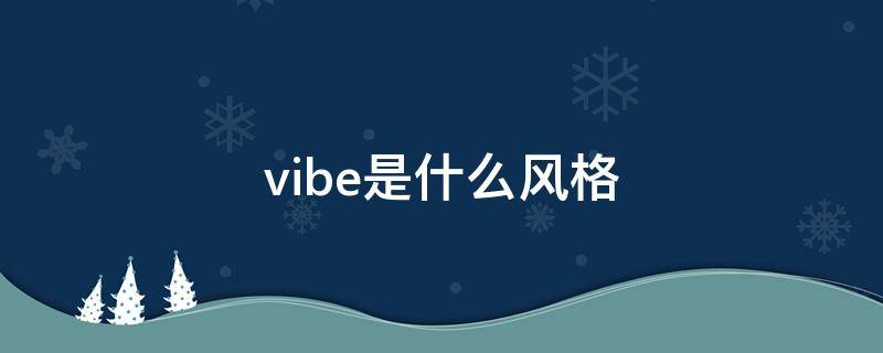 vibe是什么风格（vibes是什么风格）