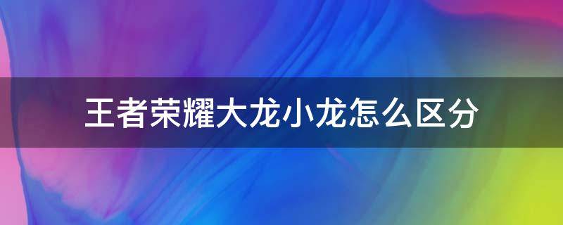 王者荣耀大龙小龙怎么区分 王者大龙小龙区别