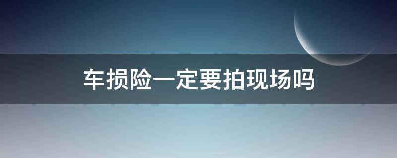 车损险一定要拍现场吗 车损险需要现场吗