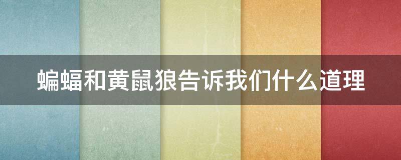 蝙蝠和黄鼠狼告诉我们什么道理（蝙蝠和黄鼠狼告诉我们什么道理10字）