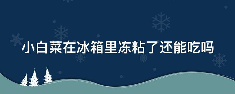 小白菜在冰箱里冻粘了还能吃吗 小白菜冻上还有营养吗