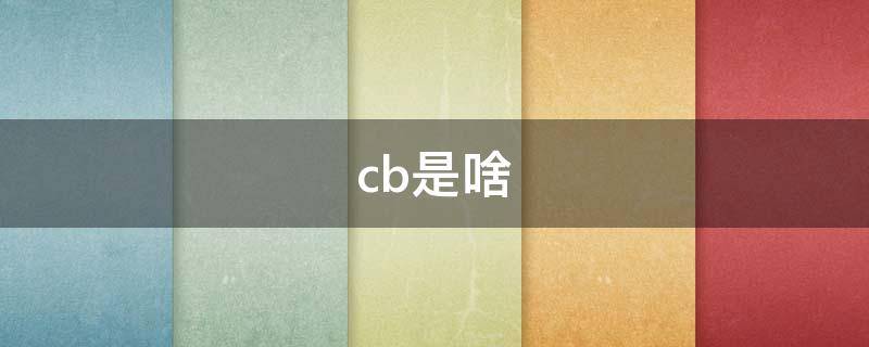 cb是啥 cb是啥东西