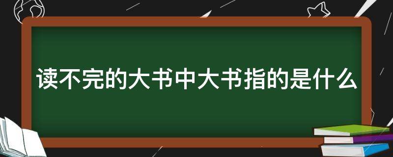 读不完的大书中大书指的是什么（读不完的大书中大书指的是什么书中的内容）