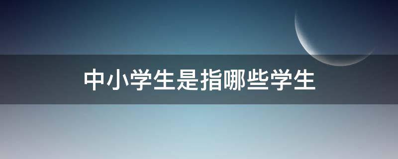 中小学生是指哪些学生（中小学生是指什么）