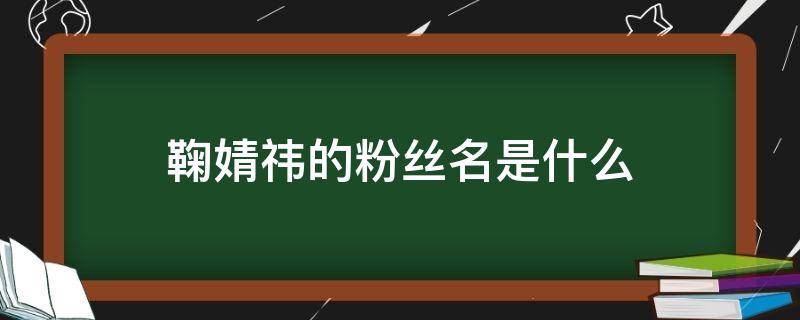 鞠婧祎的粉丝名是什么（鞠婧祎的粉丝是什么名字）