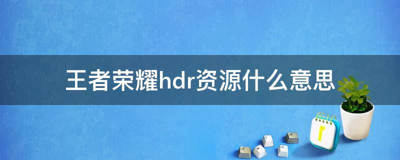 王者荣耀hdr资源什么意思（王者 HDR）