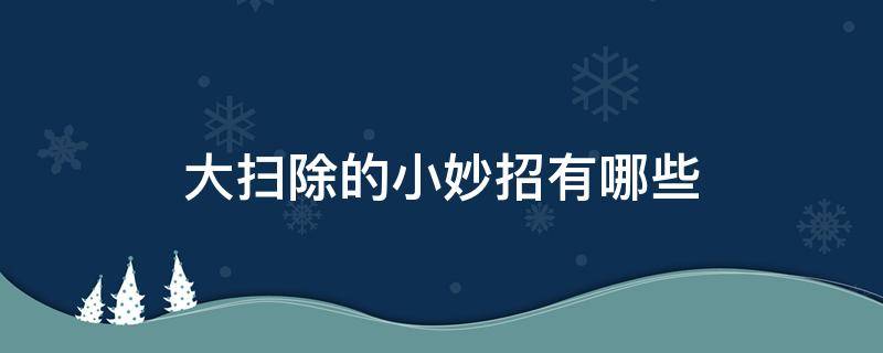 大扫除的小妙招有哪些 大扫除有什么小妙招