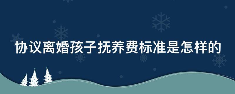 协议离婚孩子抚养费标准是怎样的（协议离婚孩子的抚养费怎么算）