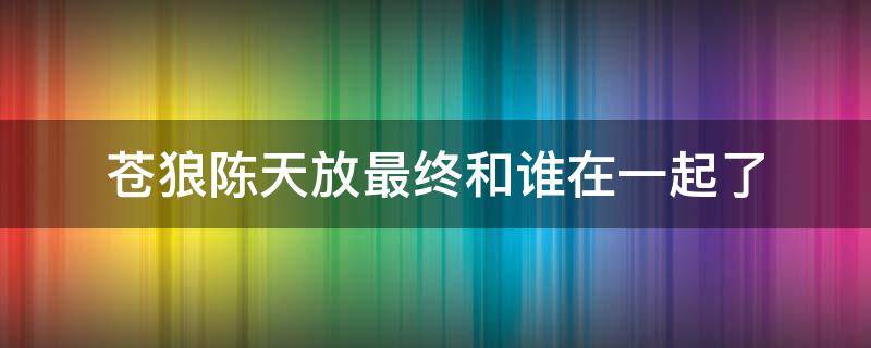 苍狼陈天放最终和谁在一起了 苍狼陈天放喜欢谁