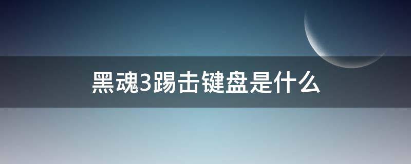 黑魂3踢击键盘是什么（黑魂三踢击键盘）