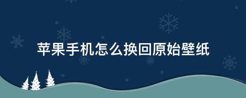 苹果手机怎么换回原始壁纸（苹果怎么换回原装壁纸）