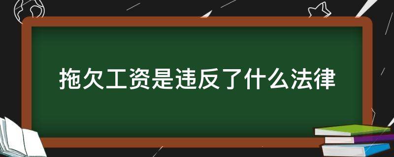 拖欠工资是违反了什么法律（拖欠工资违反了哪条法律）