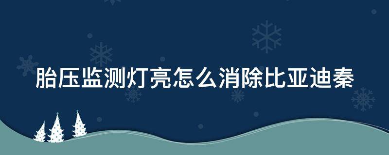 胎压监测灯亮怎么消除比亚迪秦 比亚迪秦胎压报警