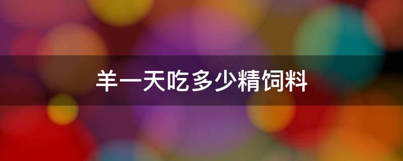 羊一天吃多少精饲料 羊一天吃多少精饲料合适