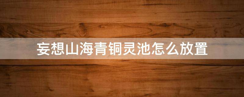 妄想山海青铜灵池怎么放置（妄想山海青铜灵池怎么放置视频）