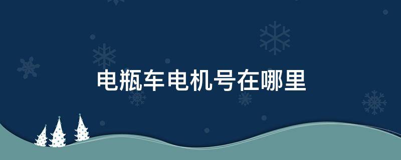 电瓶车电机号在哪里 电瓶车电机号在哪里怎么看