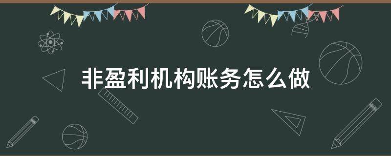 非盈利机构账务怎么做（非盈利组织机构的账务处理）