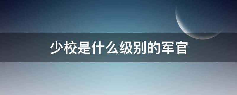 少校是什么级别的军官（大校是什么级别的军官）