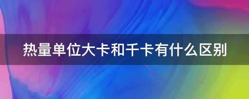 热量单位大卡和千卡有什么区别 卡路里计算器