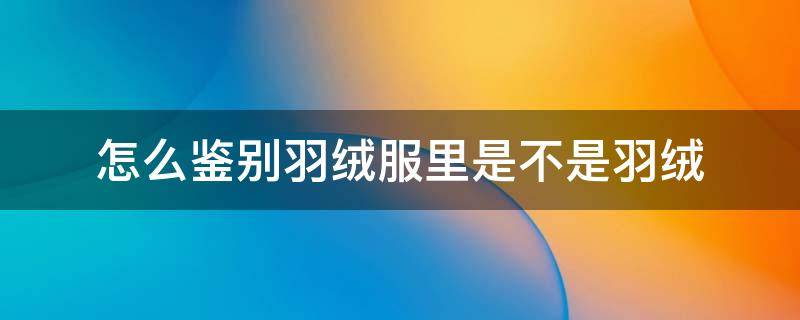 怎么鉴别羽绒服里是不是羽绒 怎样辨别羽绒服里面是不是羽绒