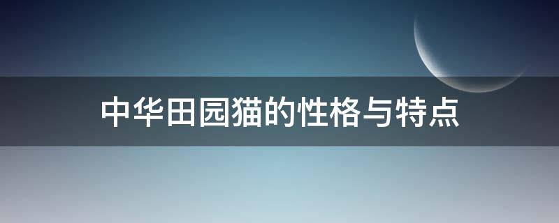 中华田园猫的性格与特点 中华田园猫有什么特点