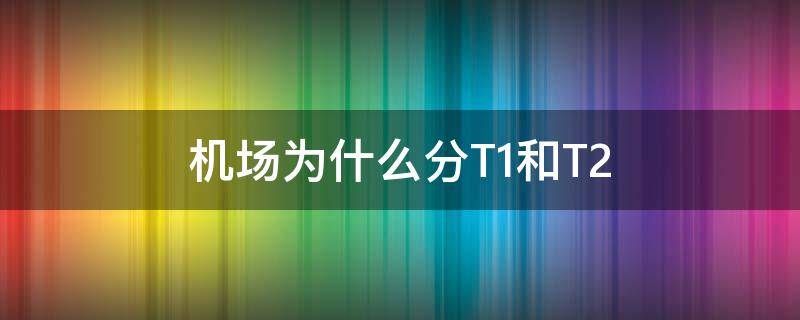 机场为什么分T1和T2 机场T1跟T2有什么区别