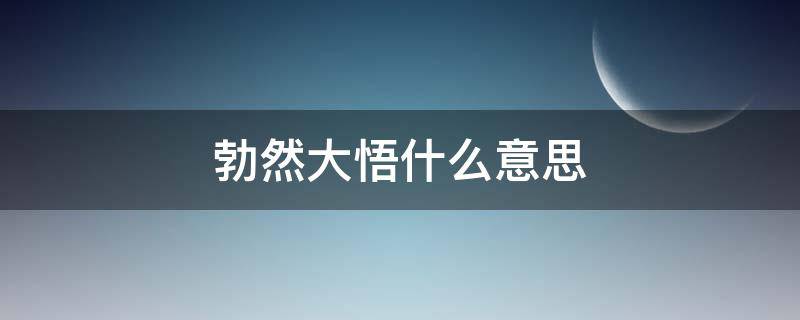 勃然大悟什么意思（恍然大悟是什么意思）