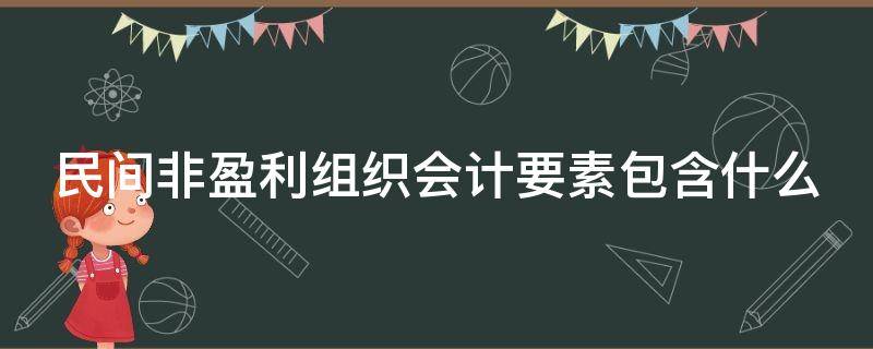 民间非盈利组织会计要素包含什么（民间非盈利组织会计要素包含什么科目）