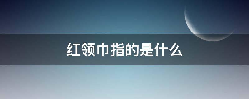 红领巾指的是什么 红领巾真好红领巾指的是什么