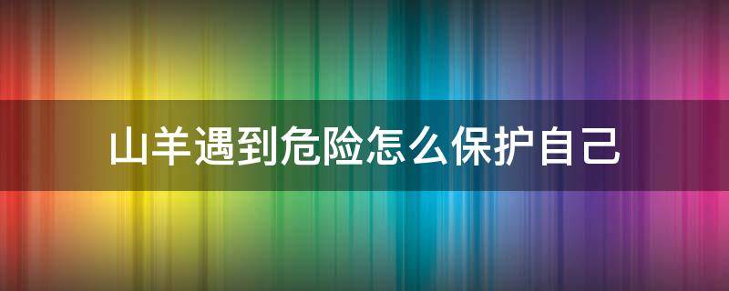 山羊遇到危险怎么保护自己（小山羊遇到危险怎么保护自己）