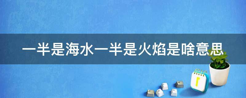 一半是海水一半是火焰是啥意思（一半是海水一半是火焰是啥意思下一句）