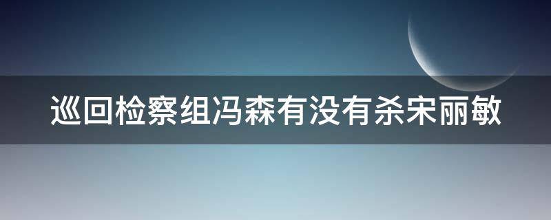 巡回检察组冯森有没有杀宋丽敏 巡回检查组冯森真的杀了宋