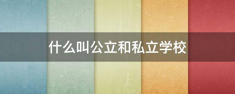 什么叫公立和私立学校（私立学校和公立学校的区别是什么）