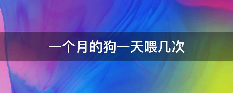 一个月的狗一天喂几次 一个月的狗一天喂几次好