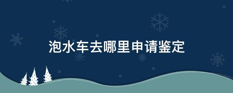 泡水车去哪里申请鉴定（泡水车去哪里做鉴定）