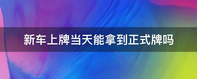 新车上牌当天能拿到正式牌吗 新车上牌照当天能拿到吗