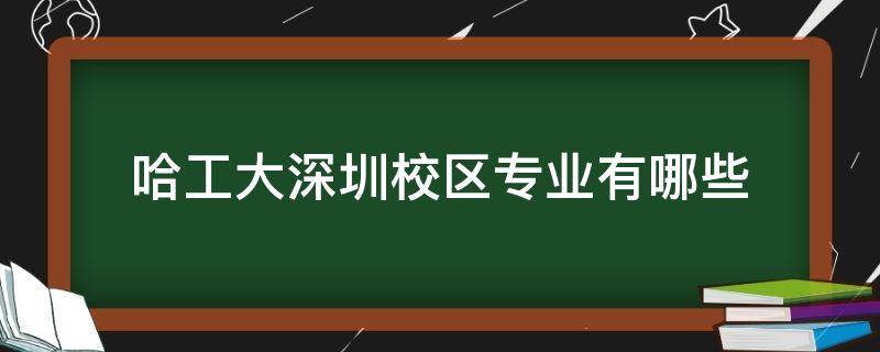 哈工大深圳校区专业有哪些 哈工大深圳校区都有哪些专业