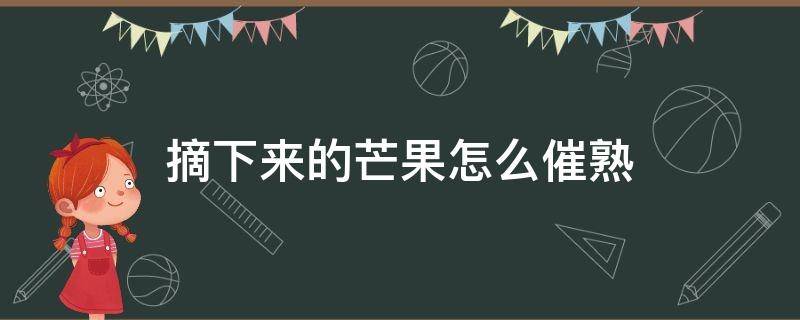 摘下来的芒果怎么催熟 刚摘芒果怎么让它熟