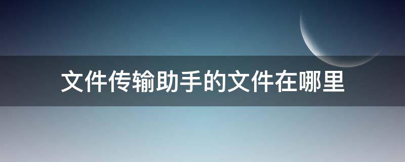 文件传输助手的文件在哪里（手机qq文件传输助手的文件在哪里）