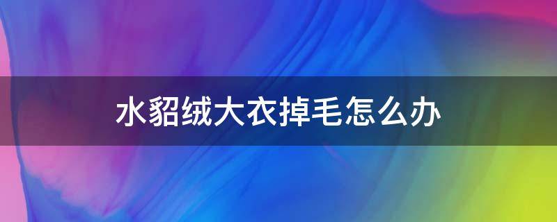 水貂绒大衣掉毛怎么办（水貂绒大衣掉毛厉害怎么办）