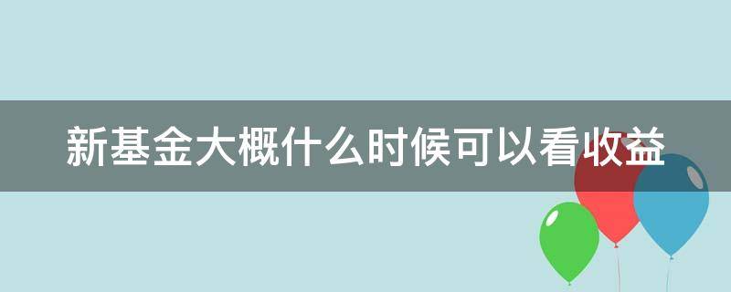 新基金大概什么时候可以看收益（新基金好久能看涨跌）