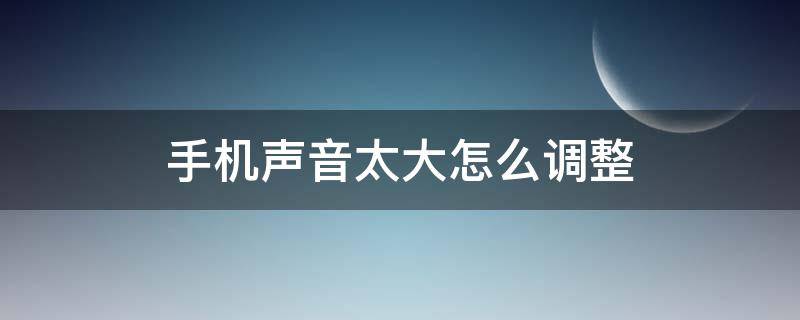 手机声音太大怎么调整（手机声音太小怎么能调大）