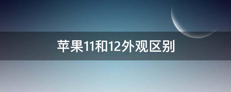 苹果11和12外观区别 苹果11和12外观区别大吗