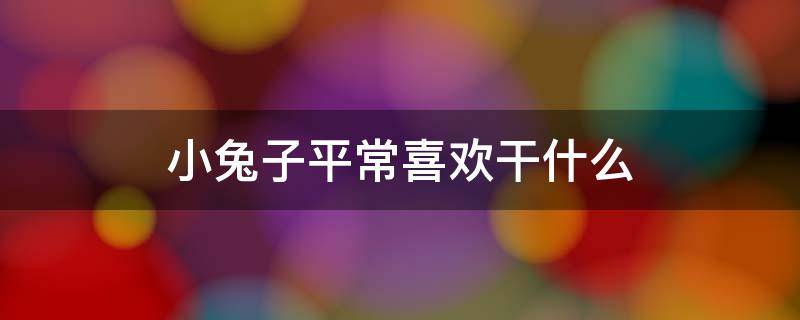 小兔子平常喜欢干什么 小兔子平常喜欢干什么玩什么吃什么