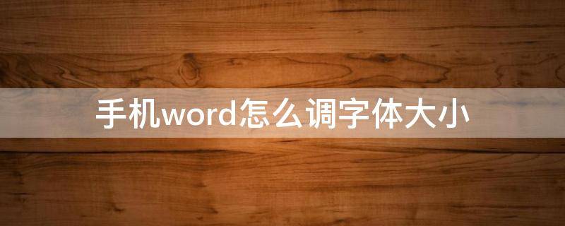 手机word怎么调字体大小（手机word如何设置字体大小）