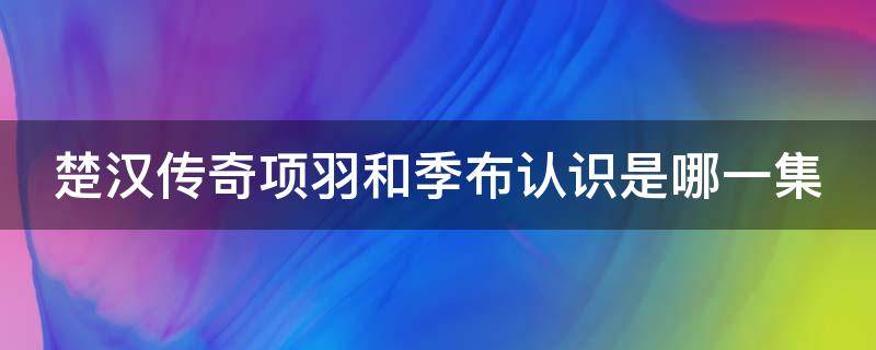 楚汉传奇项羽和季布认识是哪一集（项羽与季布相识是哪一集）