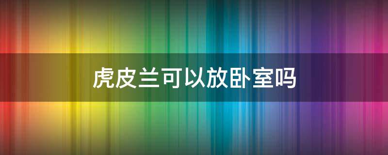 虎皮兰可以放卧室吗（虎皮兰可以放卧室吗对小孩影响吗）