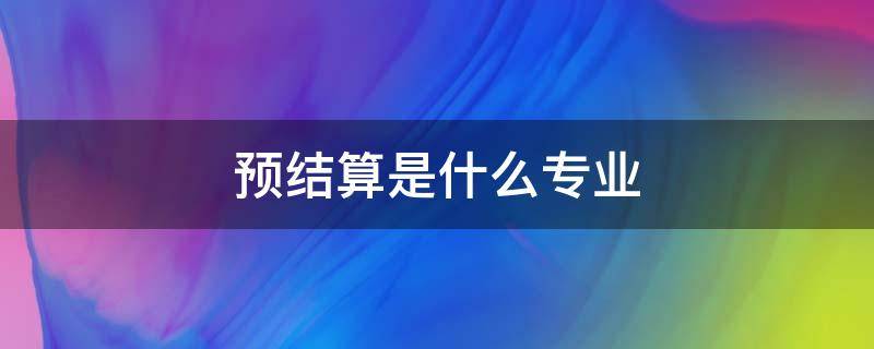 预结算是什么专业 预结算是什么工作