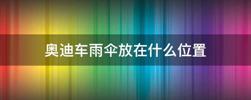 奥迪车雨伞放在什么位置 奥迪雨伞放哪里